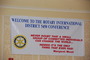Banner greeting delegates for the District Conference
